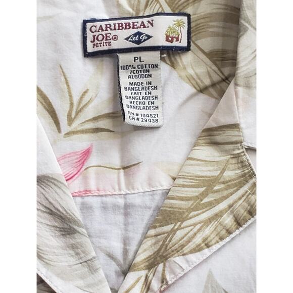 Caribbean Joe's Hawaiian Hibiscus Floral Print Short Sleeved Button Up Shirt - Picture 3 of 5